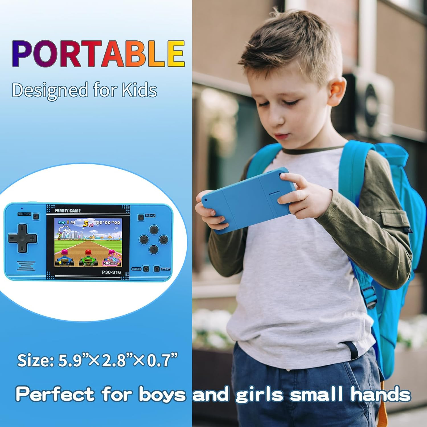 Handheld Game for Kids -Preloaded 220 Retro Video Games, Portable Player with R