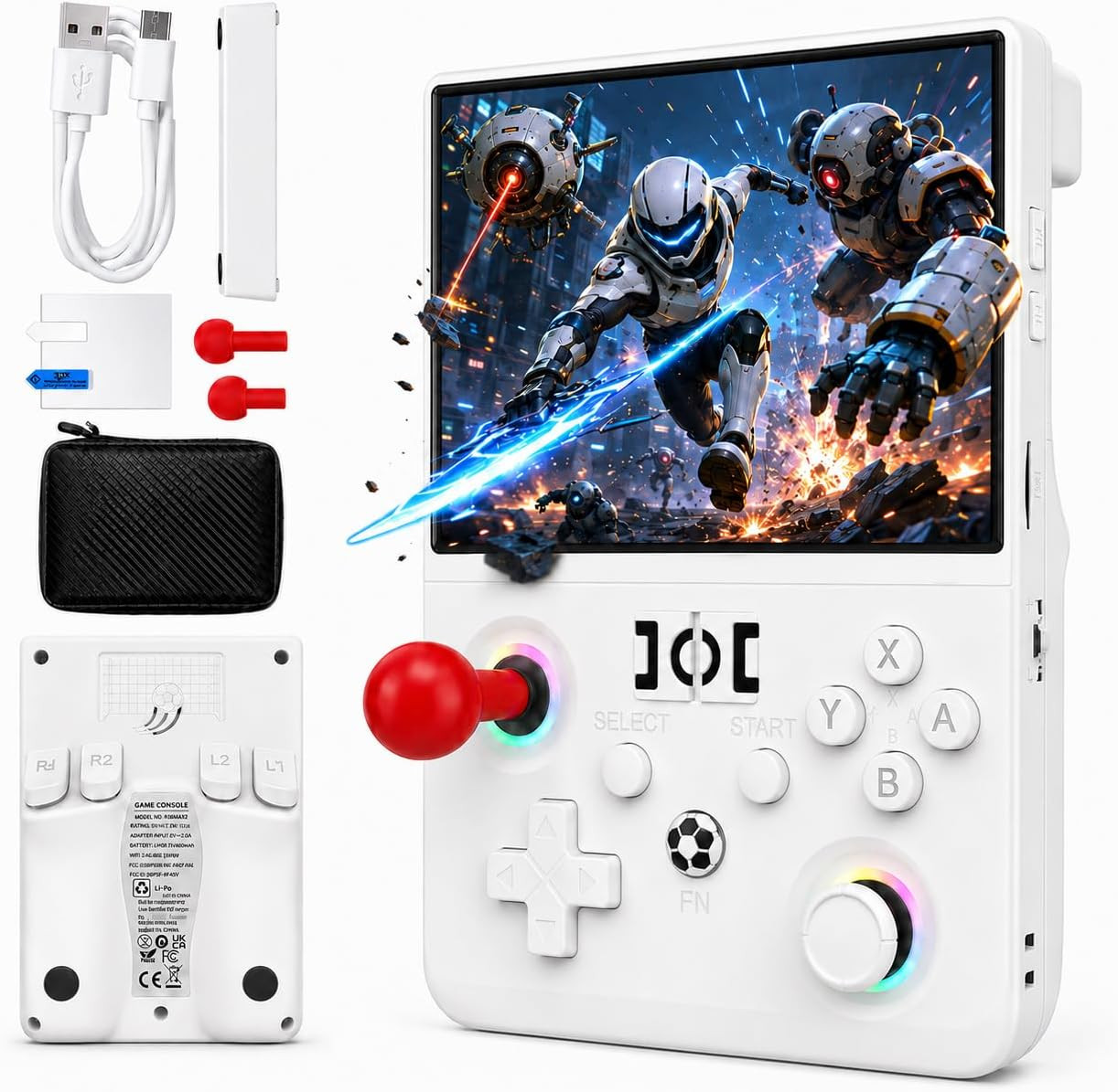 R36MAX2 Retro Handheld Game Console, 4.5-Inch 1024X768 IPS Screen, 128GB 22000+