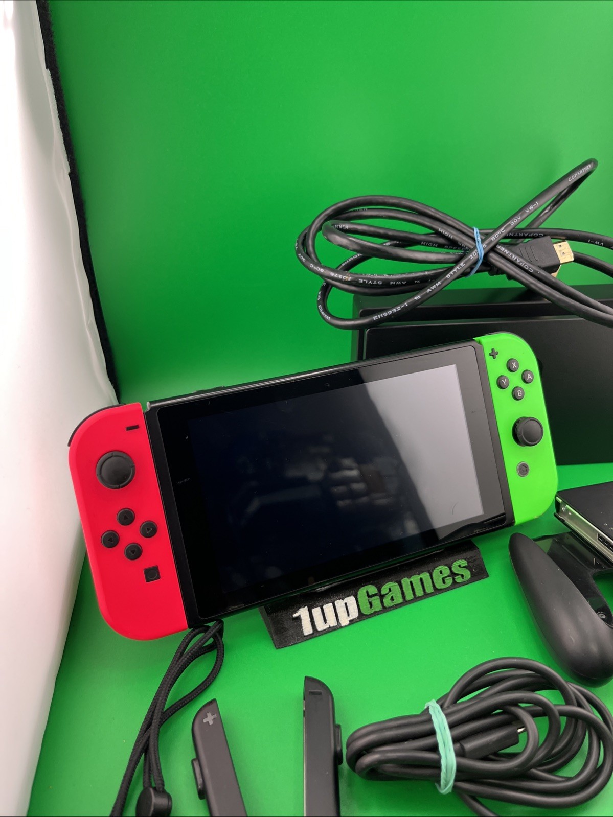 Nintendo Switch HAC-001 Console Black Neon Pink Neon Green W/ Charging Dock(T06)