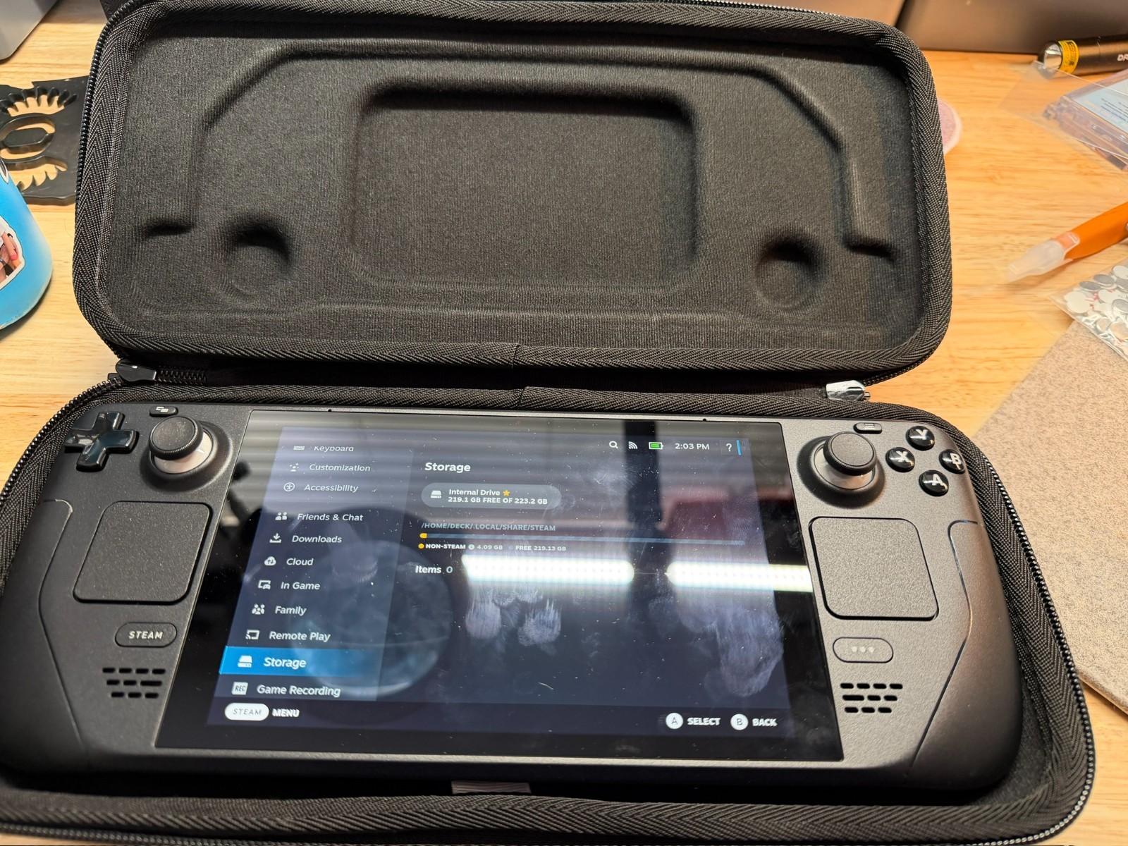 Valve Steam Deck Black 256GB LCD Gaming Monitor with Case