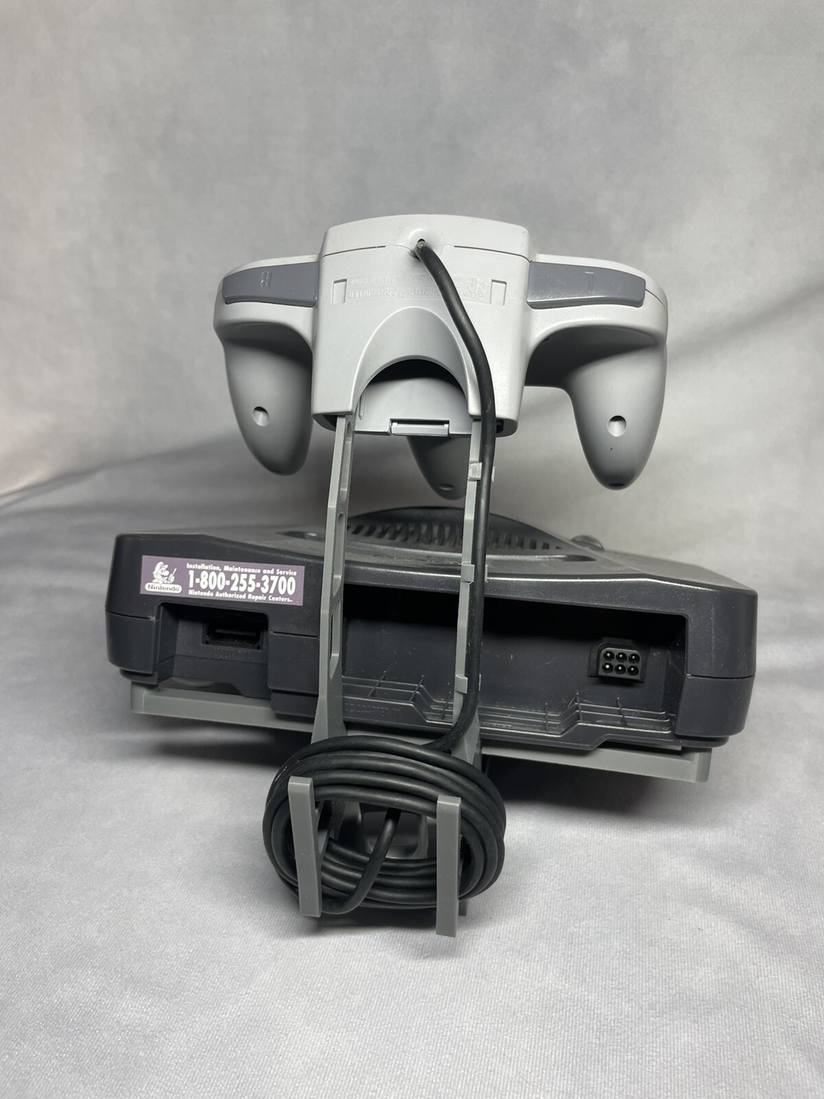 Nintendo 64 N64 Console Charcoal Grey w/ Controller & 3D Printed Display Stand
