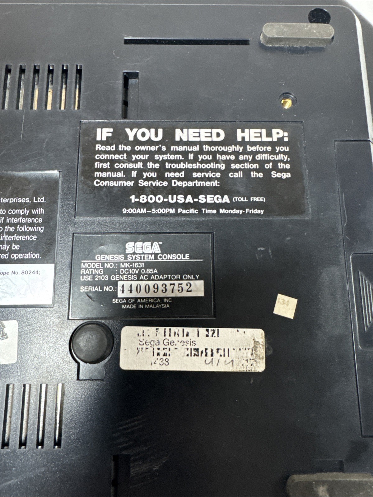 Sega Genesis Model 2 VA 1 MK-1631 (Console Only) – Tesed Working