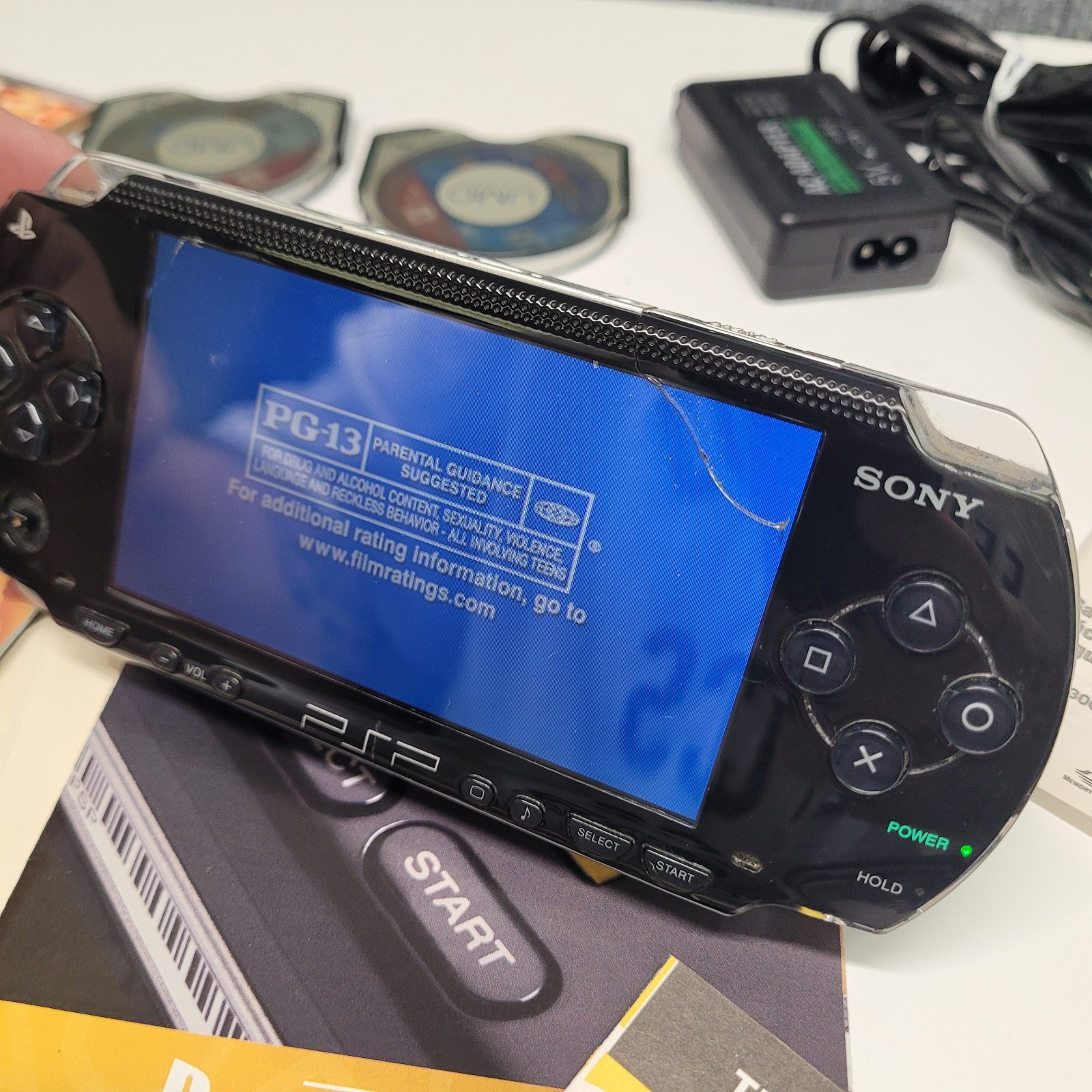 Sony PSP-3001 & PSP-1001 System Bundle W/ Storage, Game, DVD and Charger Read!