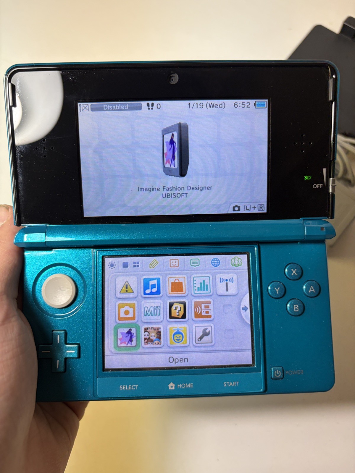 MINT Original Nintendo 3DS Handheld System Aqua Blue Tested Working Console