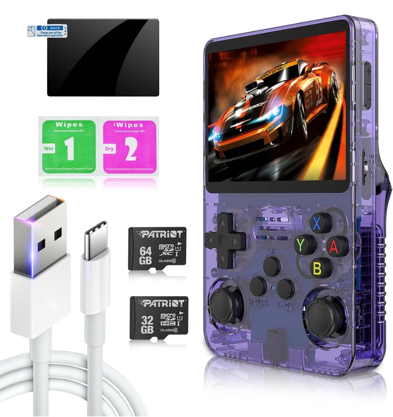 128GB R36XX Handheld Video Game Console Linux System 3.5 Inch IPS Screen