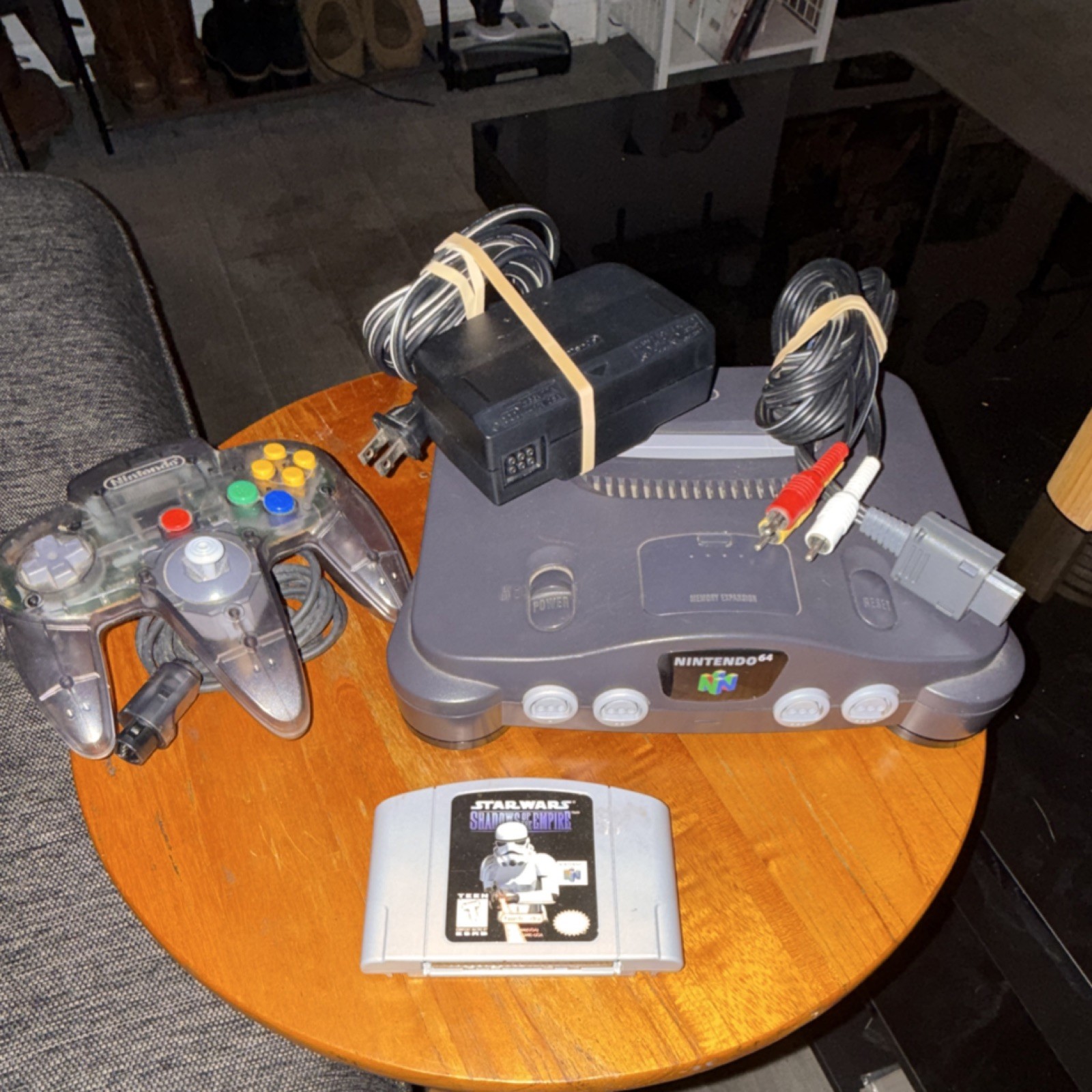 Nintendo 64 Gray Console NUS-001 Component RCA w/ Controller Star Wars Game