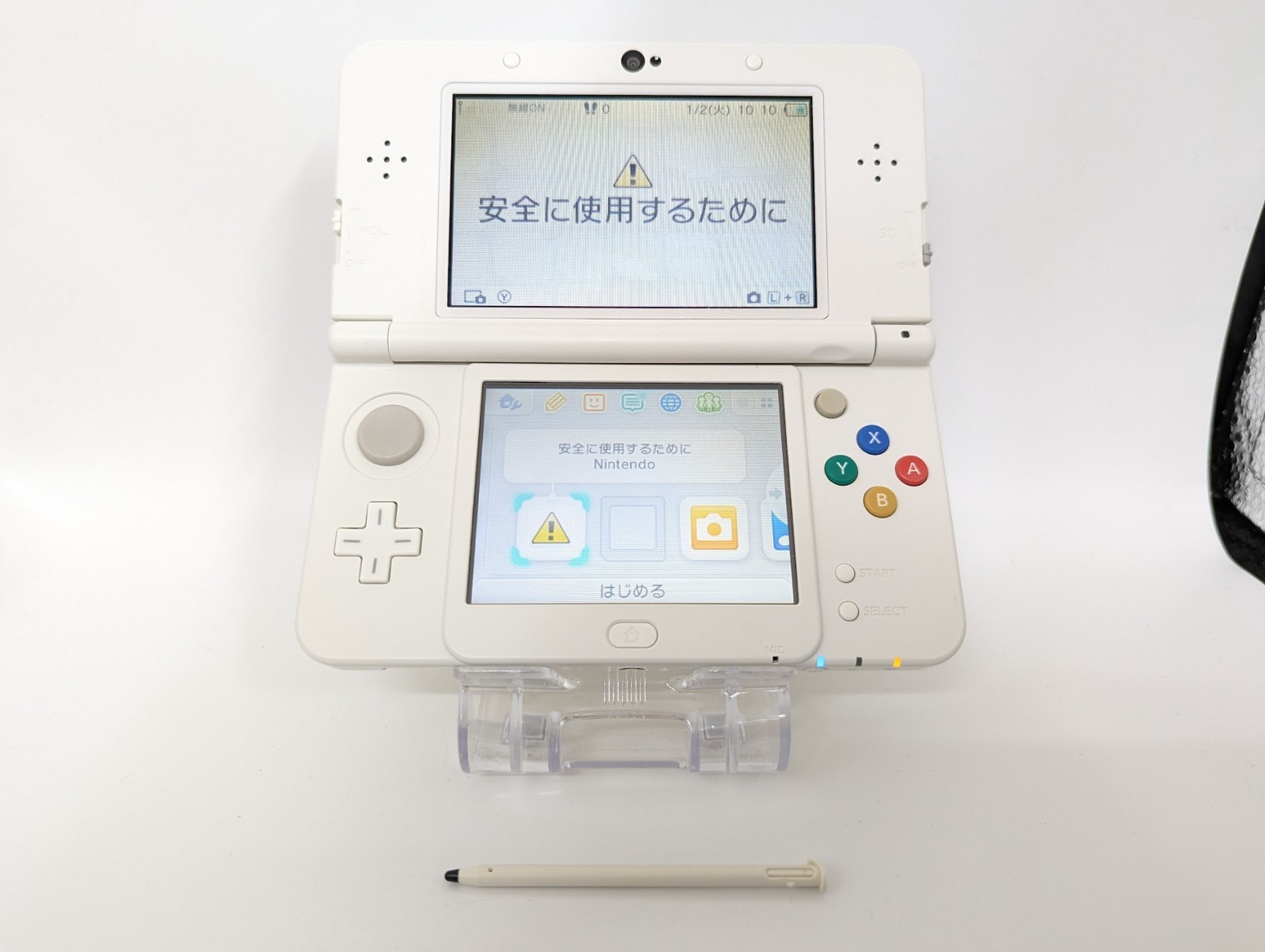 B5387 Nintendo new 3DS console Mario Maker Plate No 67 White Japan w/pen fx