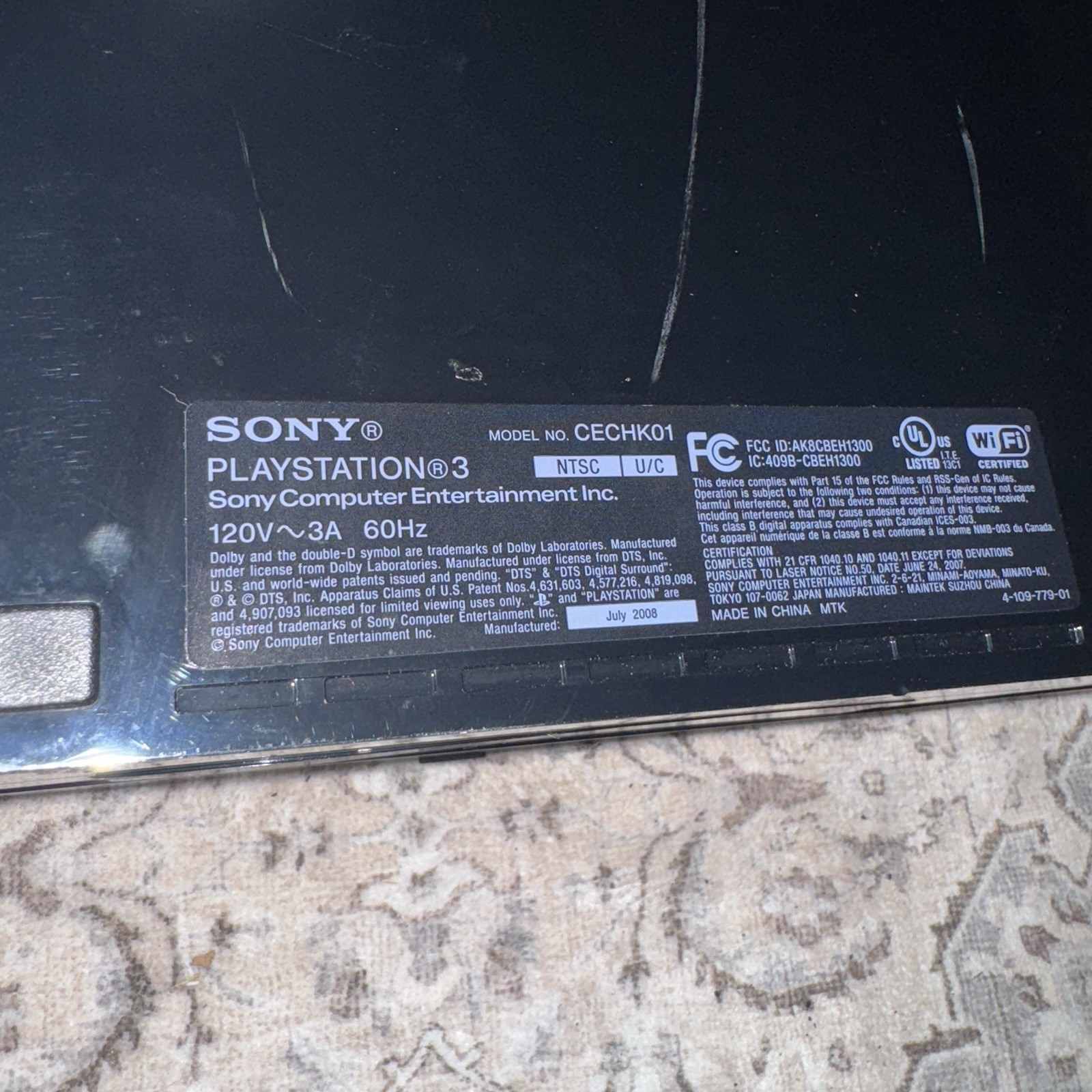 Sony PlayStation 3 PS3 Fat CECHK01 Console w/ Controller & HDMI Tested Working