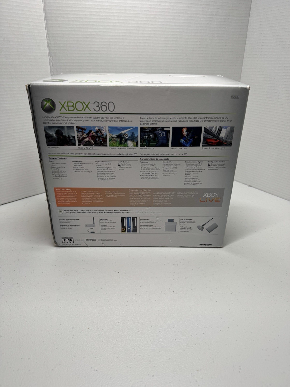 Xbox 360 20gb Console W/ Cables, Controller, Headset, Media Remote Great Cond