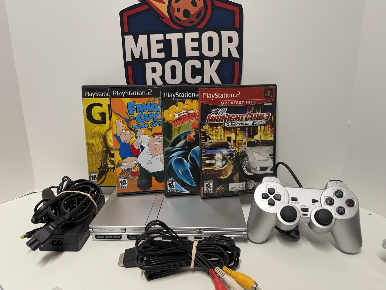 Sony PlayStation 2 Slim SILVER Console Bundle SCPH-77001 Tested – Ships Today