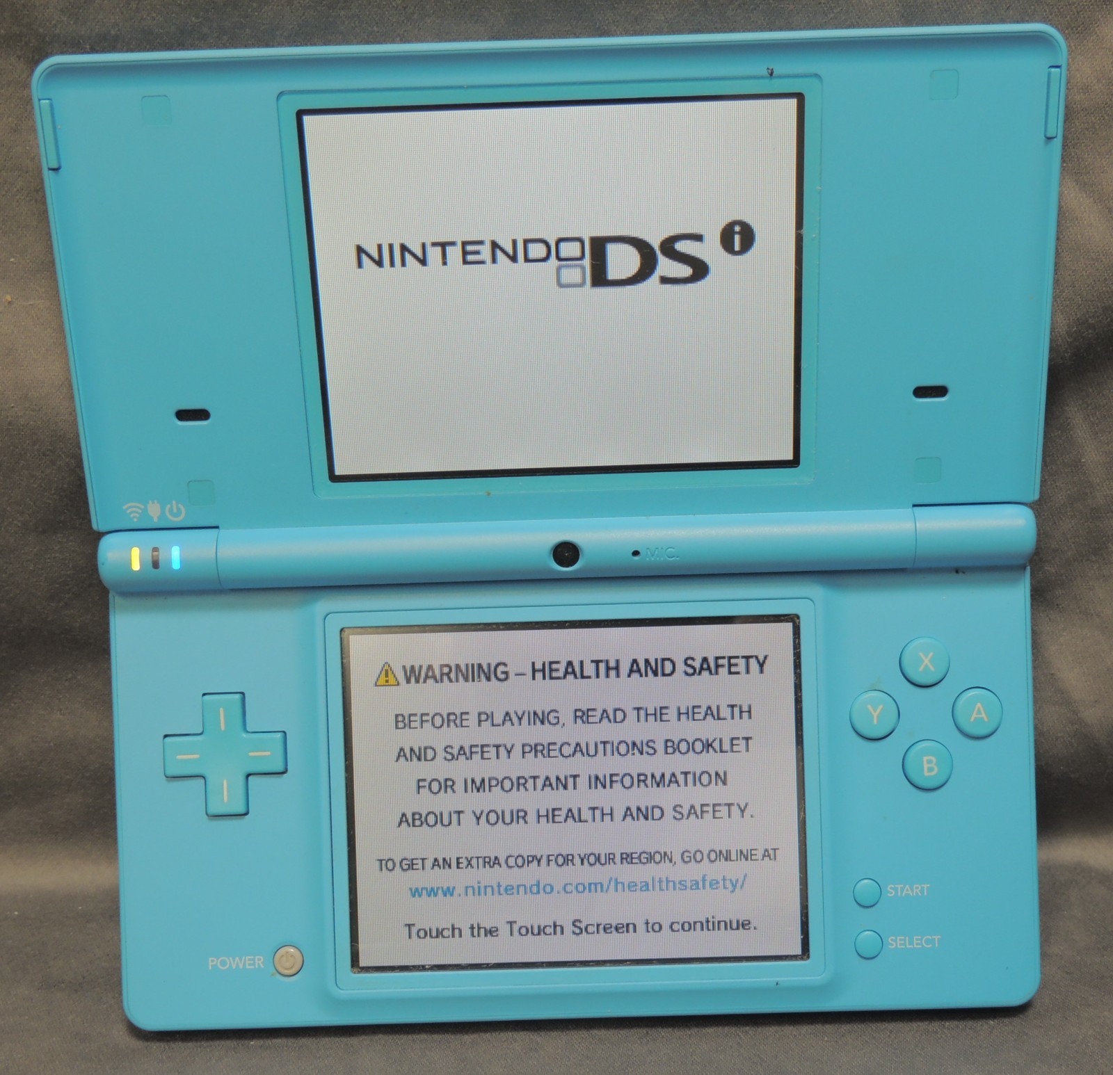 Nintendo DS Launch Edition Turquoise Blue plus Travel Case and extras Package