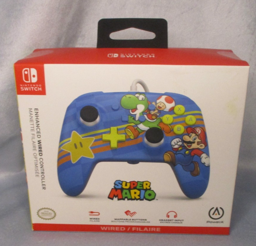 Nintendo Switch PowerA Super Mario Enhanced Wired Controller Ergonomic Design
