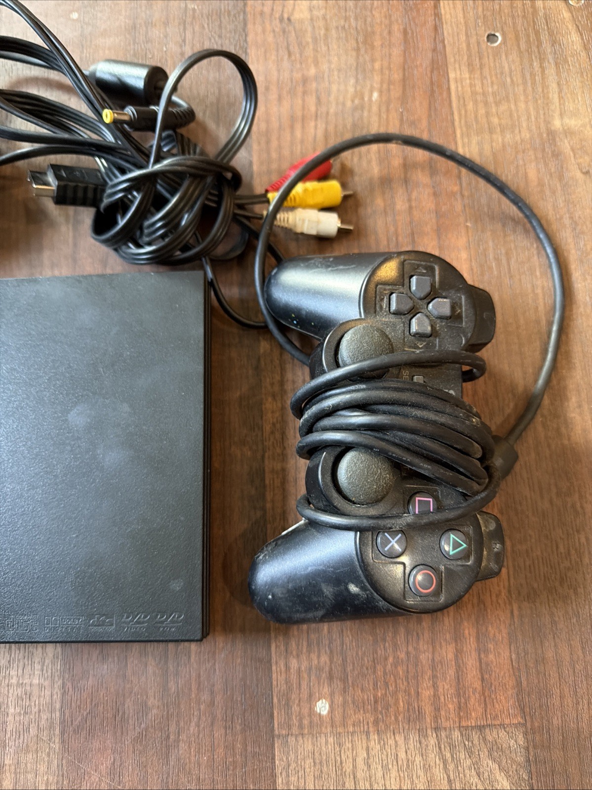 Sony PlayStation 2 PS2 Slim SCPH-77001 Black NTSC-U/C w/ Cables 1 Controller