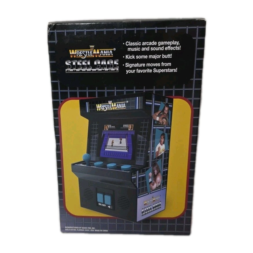 WWE WWF Wrestlemania Steel Cage Challenge Mini Arcade Classics Portable New