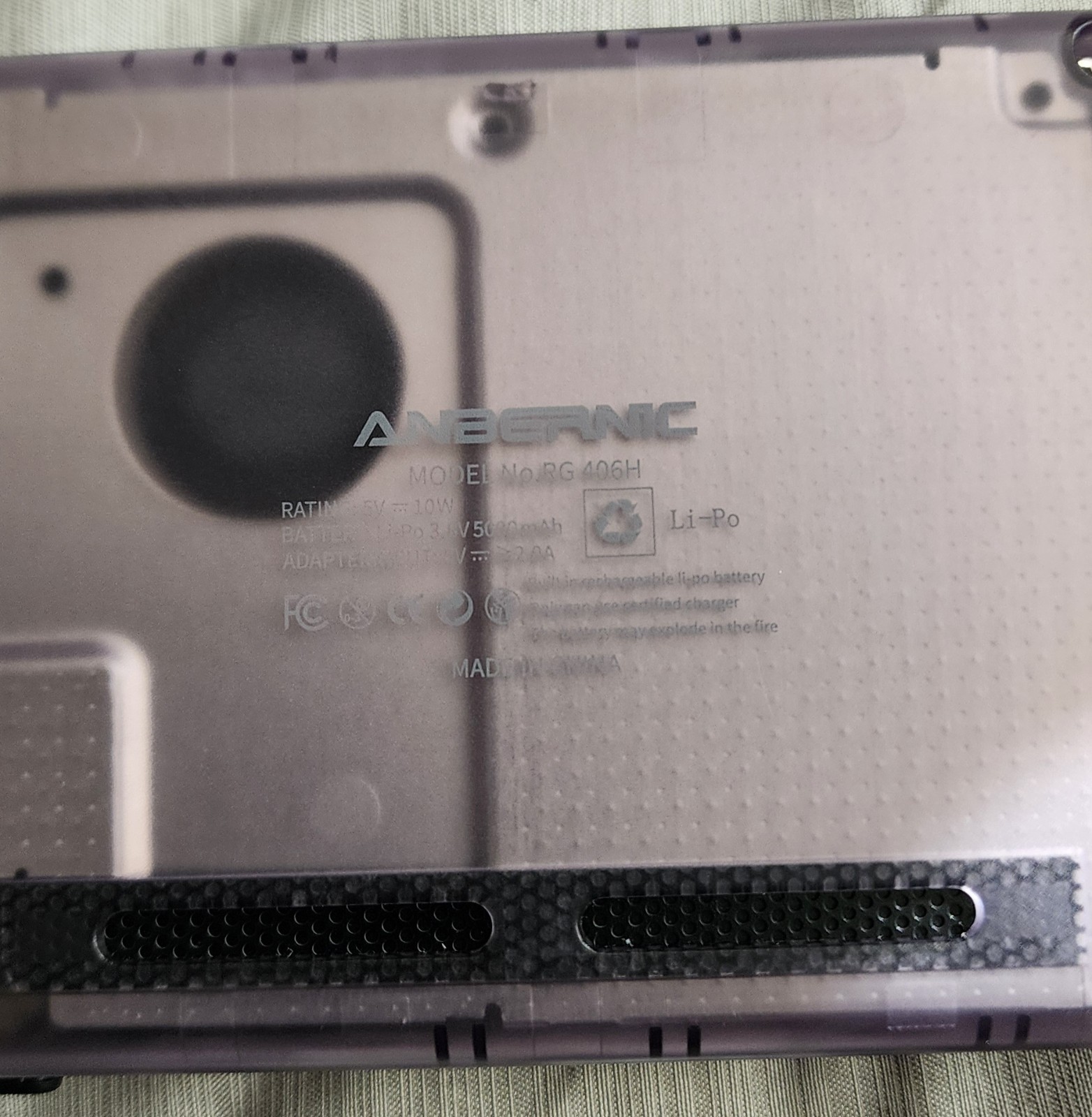 Anbernic RG406H Handheld Clear Purple w/ Face Cover And 512 GB microSD