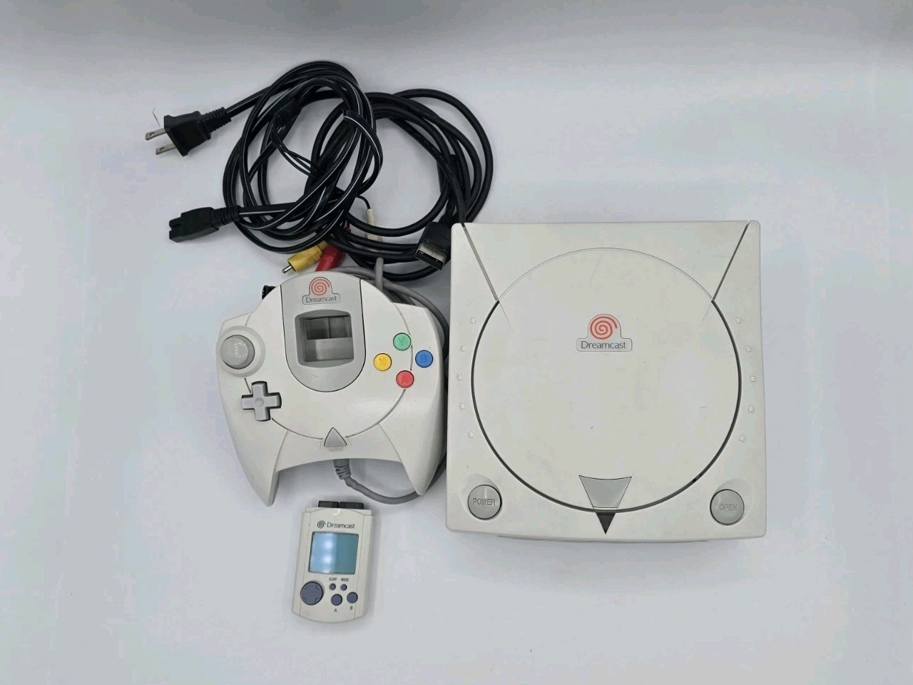 Sega Dreamcast Console With Controller VMU and Cables All Tested Working