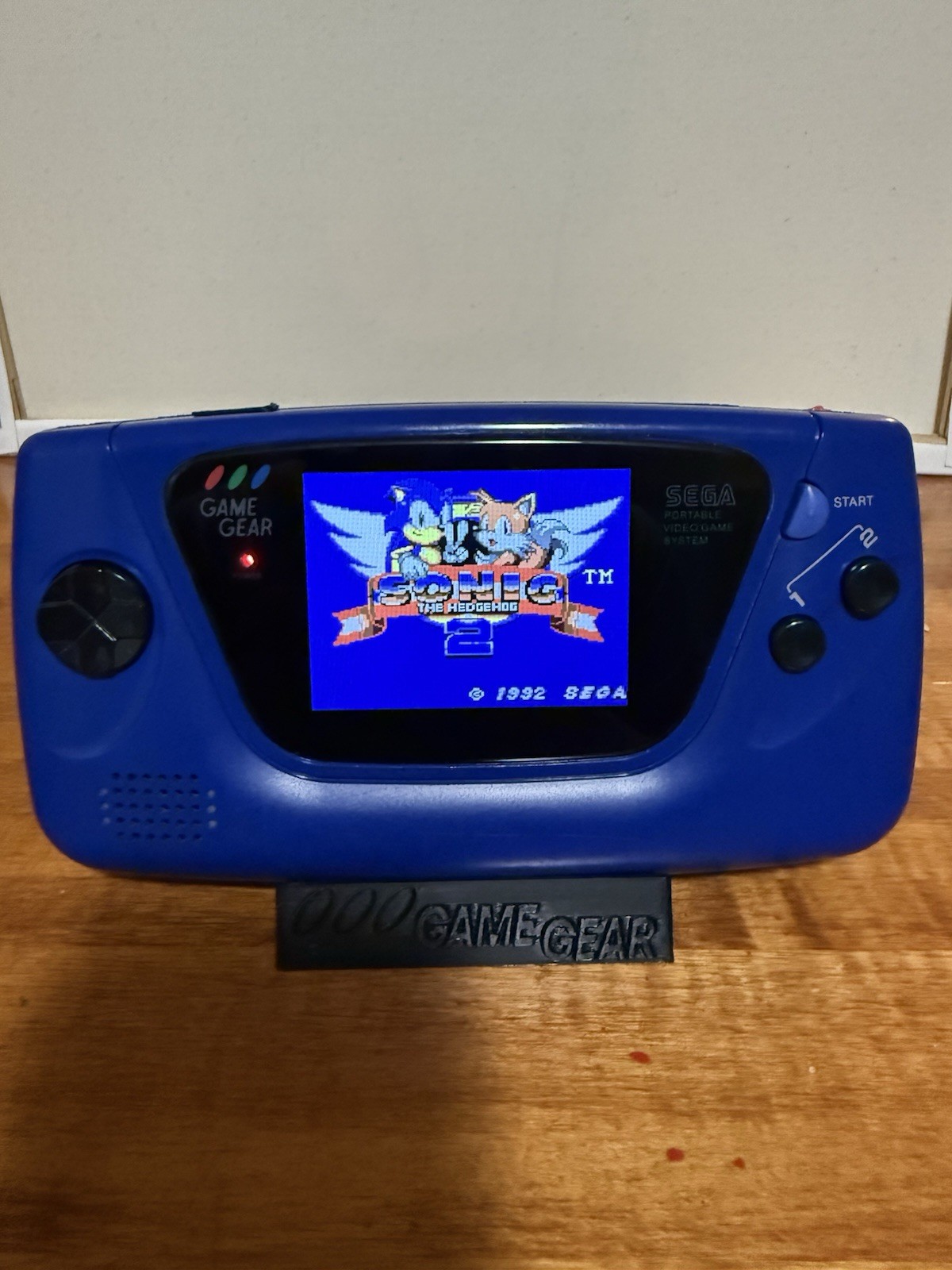 Game Gear ORIGINAL BLUE Not A Reshell. LCD Bigger Screen Recharging Red/Green