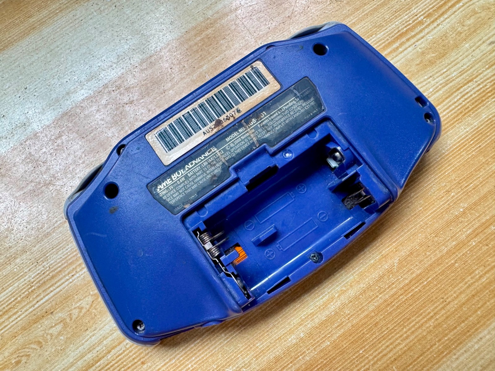 Nintendo Gameboy Advance AGB001 Cobalt Indigo Blue Handheld System Console GBA