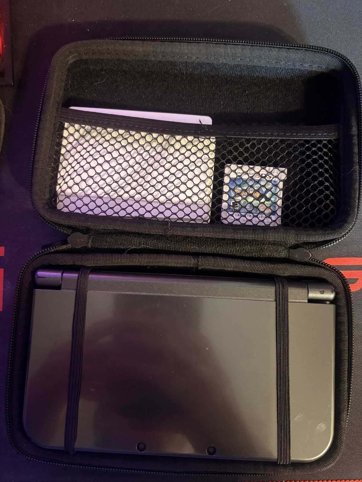 New Nintendo 3DS XL Metallic Black -32GB SD Card + Pokemon X & Case – NO CHARGER