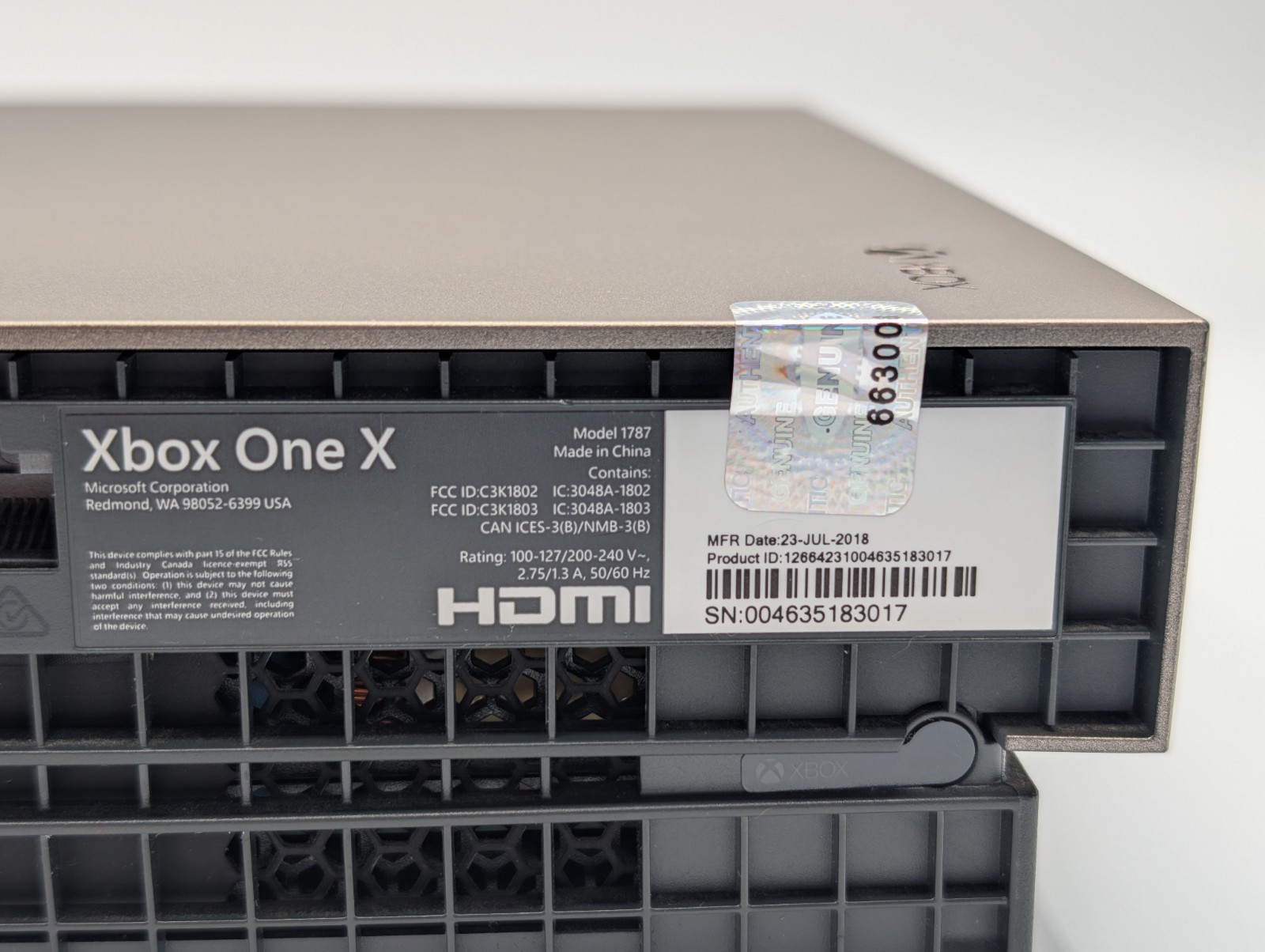 Microsoft Xbox One X 1TB Console Gold Rush Limited Edition Grey Matte Model 1787