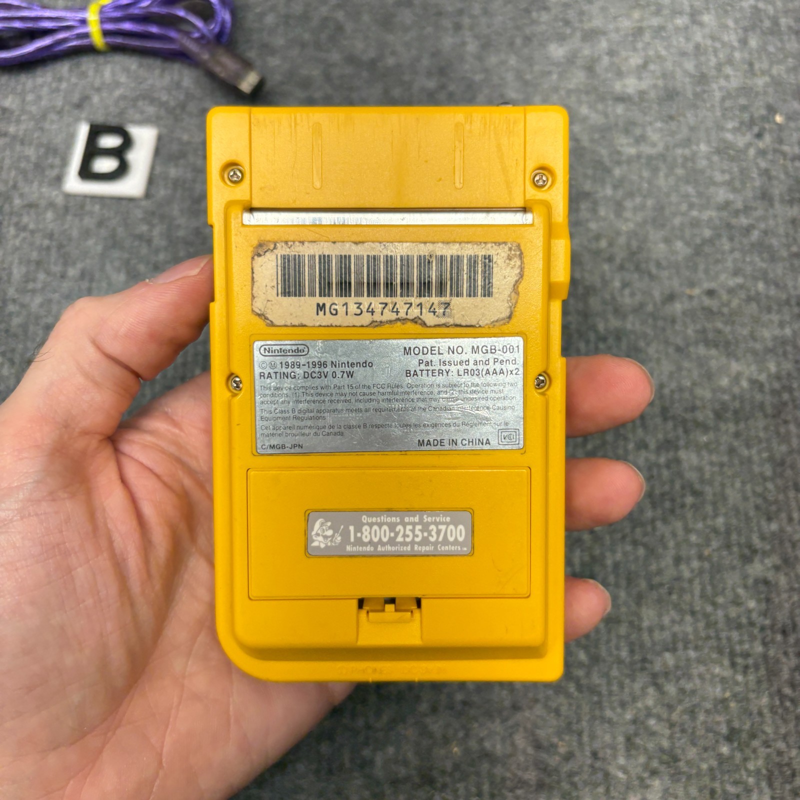 Nintendo Game Boy Pocket MGB-001 Yellow 100% OEM Tested Working Case Cord Light