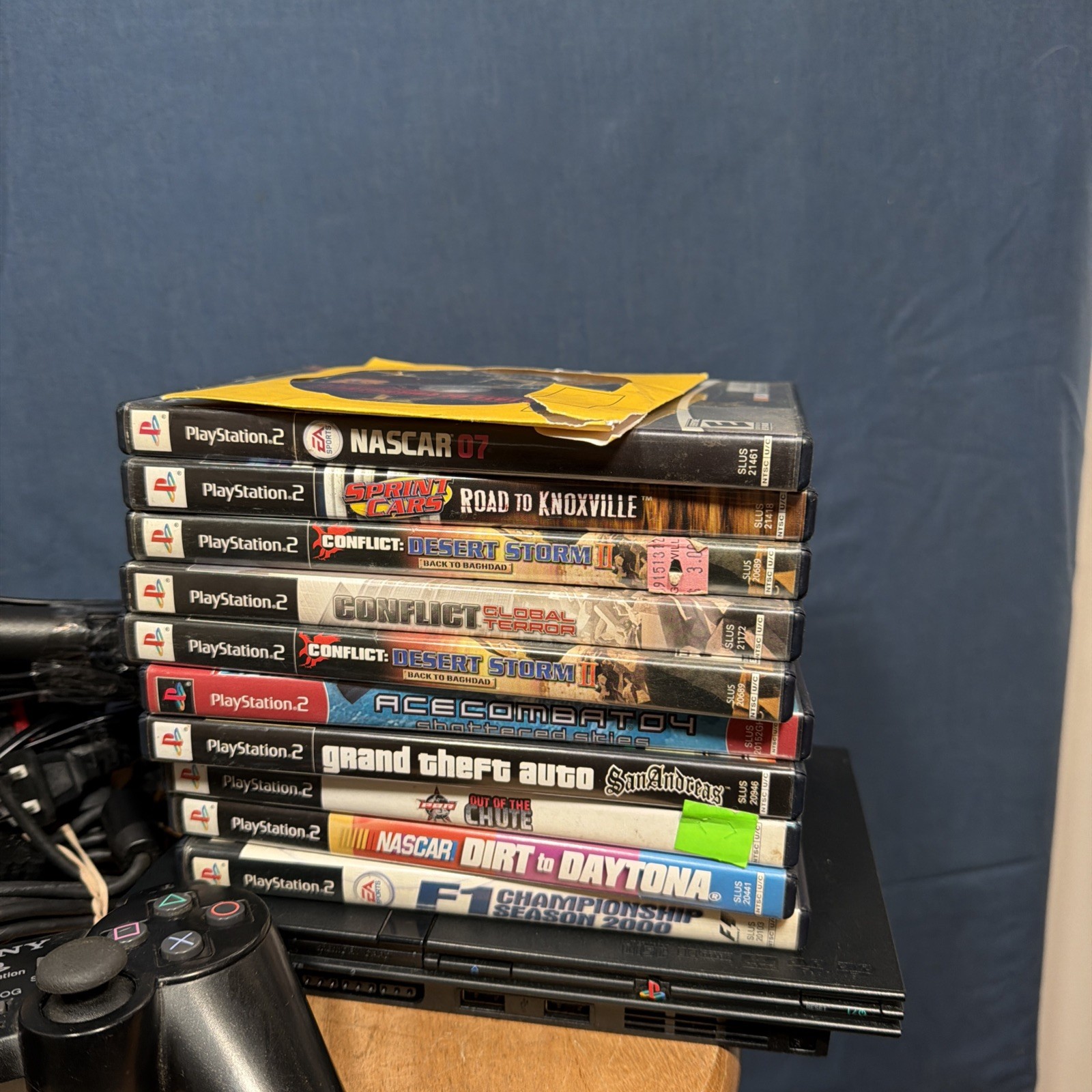 Sony PlayStation 2 Slim Black Console SCPH-77001 Controller & Games