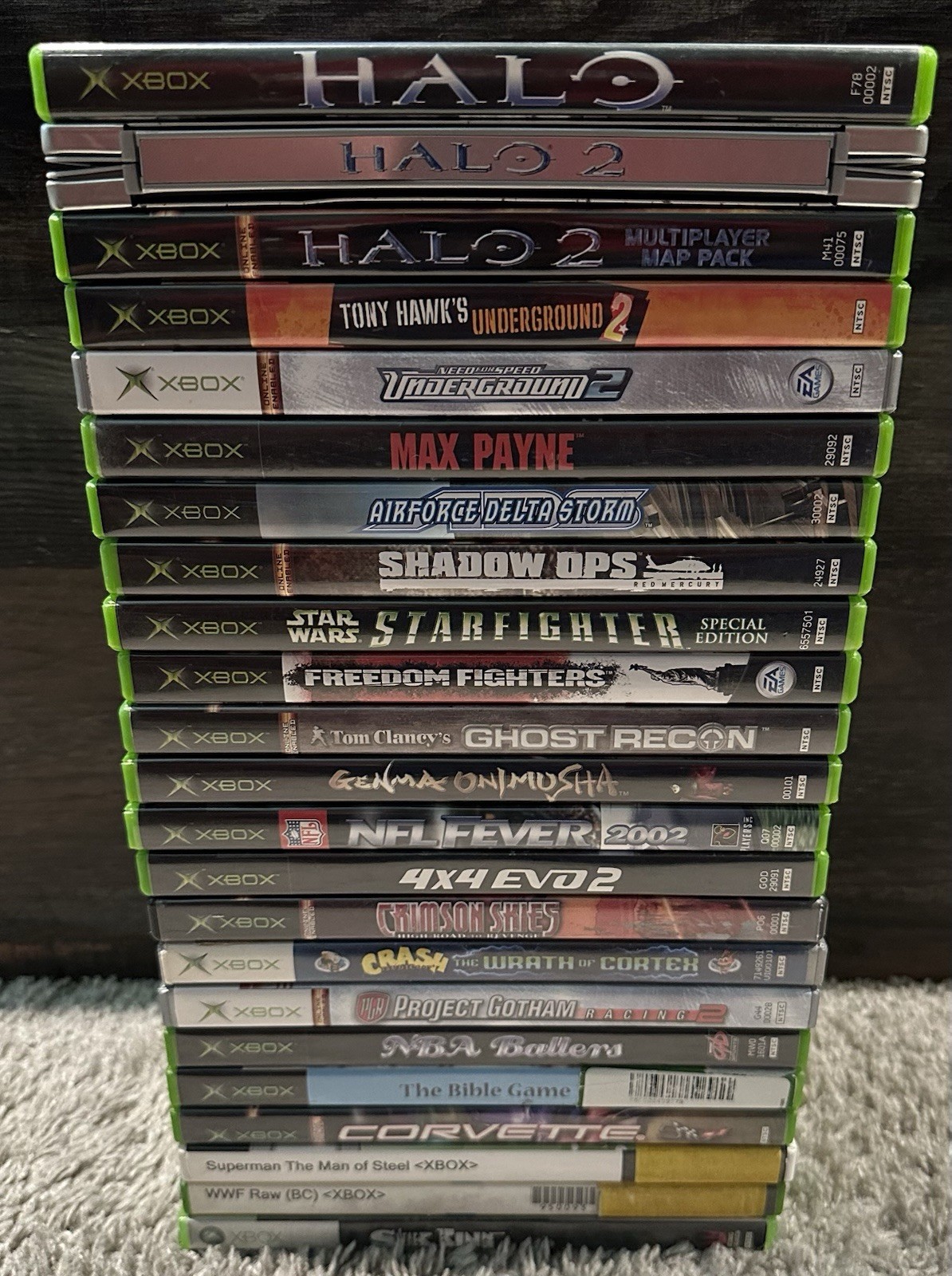 Original Xbox Halo Special Edition Console Bundle With 5 Controllers & 11 Games