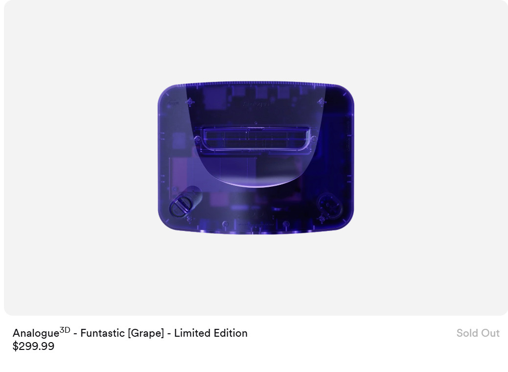Analogue 3D – Funtastic (Grape) – Limited Edition Brand New In Hand Ships Fast