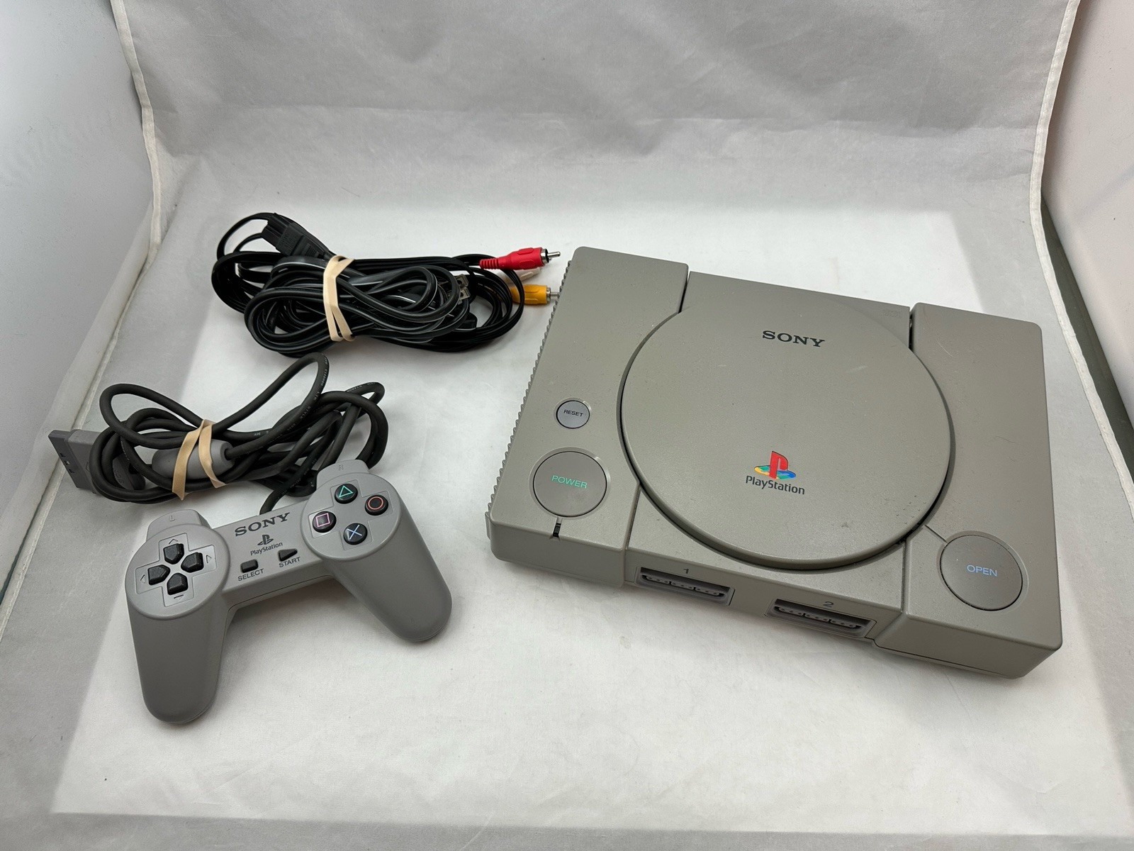Sony PlayStation 1 PS1 Console SCPH-1001 Tested Working w/Cords & Controller