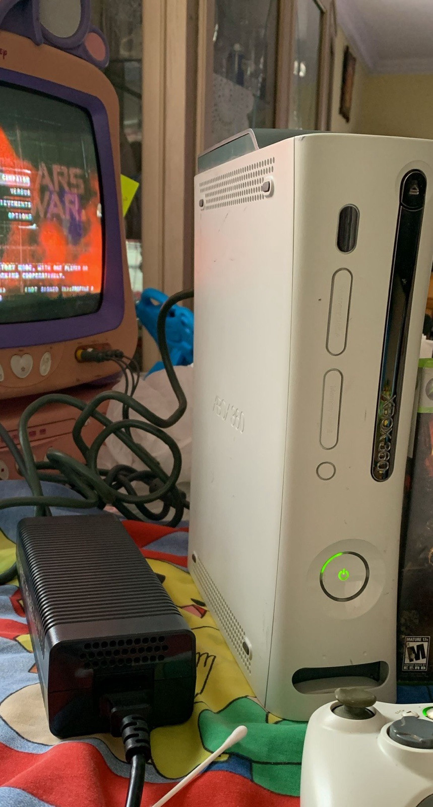 Microsoft XBox 360 Core Matte White Video Game Bundle(Tested)60GB.