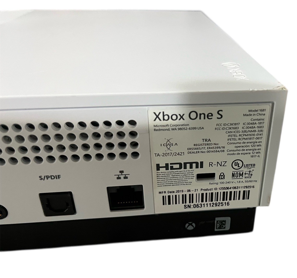 Microsoft Xbox One S 1681 White Body 1TB HDD Home Video Game Console