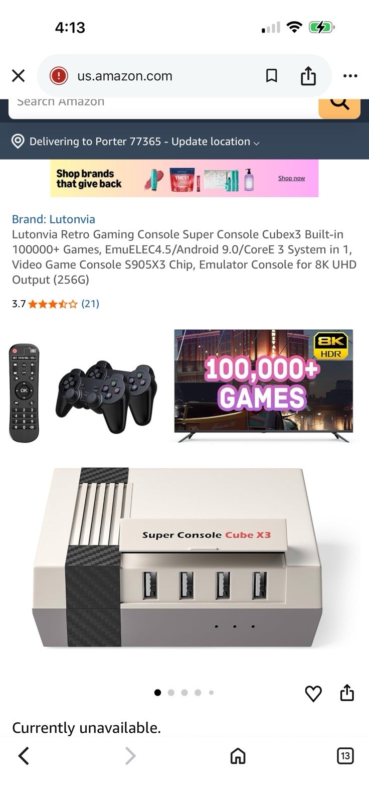 Super Console Cube X3 Home Console, Dual System, Bluetooth 4.0, 32GB eMMC