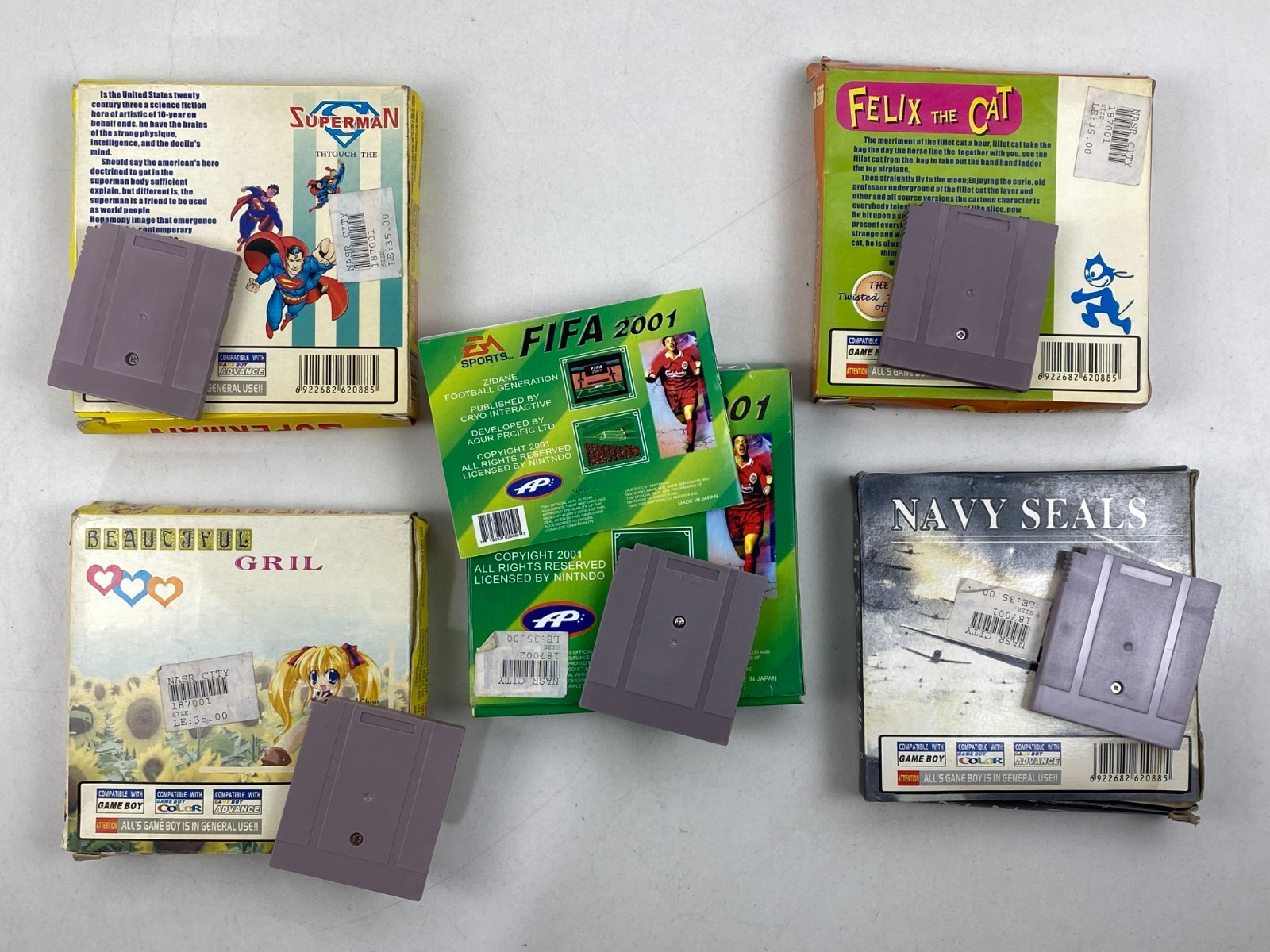 Nintendo Super Game Boy Color FELIX THE CAT Superman Cartridge China