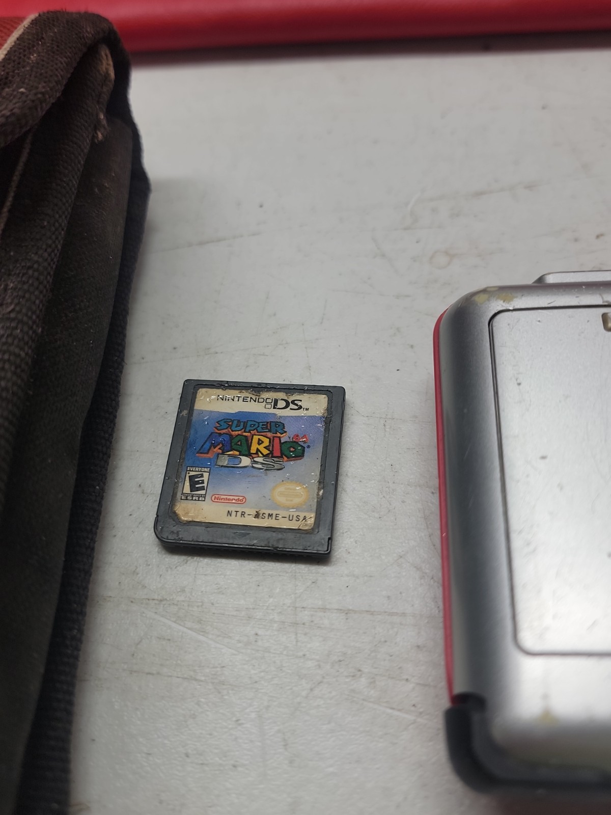 Nintendo DS Original NTR-001 Lava Red Handheld Console UNTESTED COMES WITH MARIO