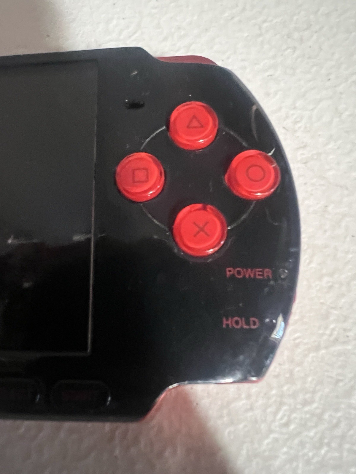 Sony PSP 3000 Console Red Black No Battery No Charger with Memory Card 1GB