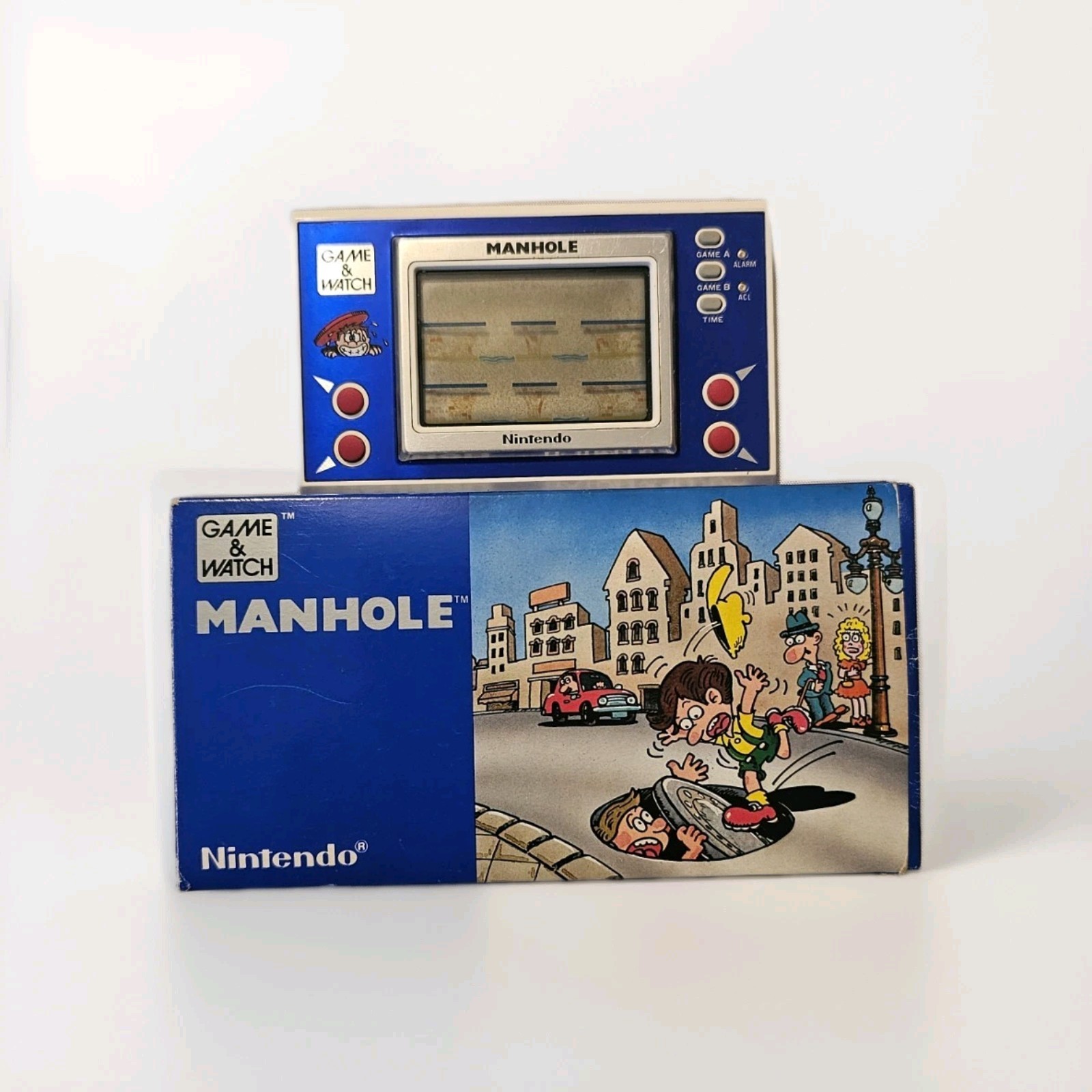 Nintendo Game & Watch Manhole NH-103 Wide Screen 1983 Rare Original Box Working