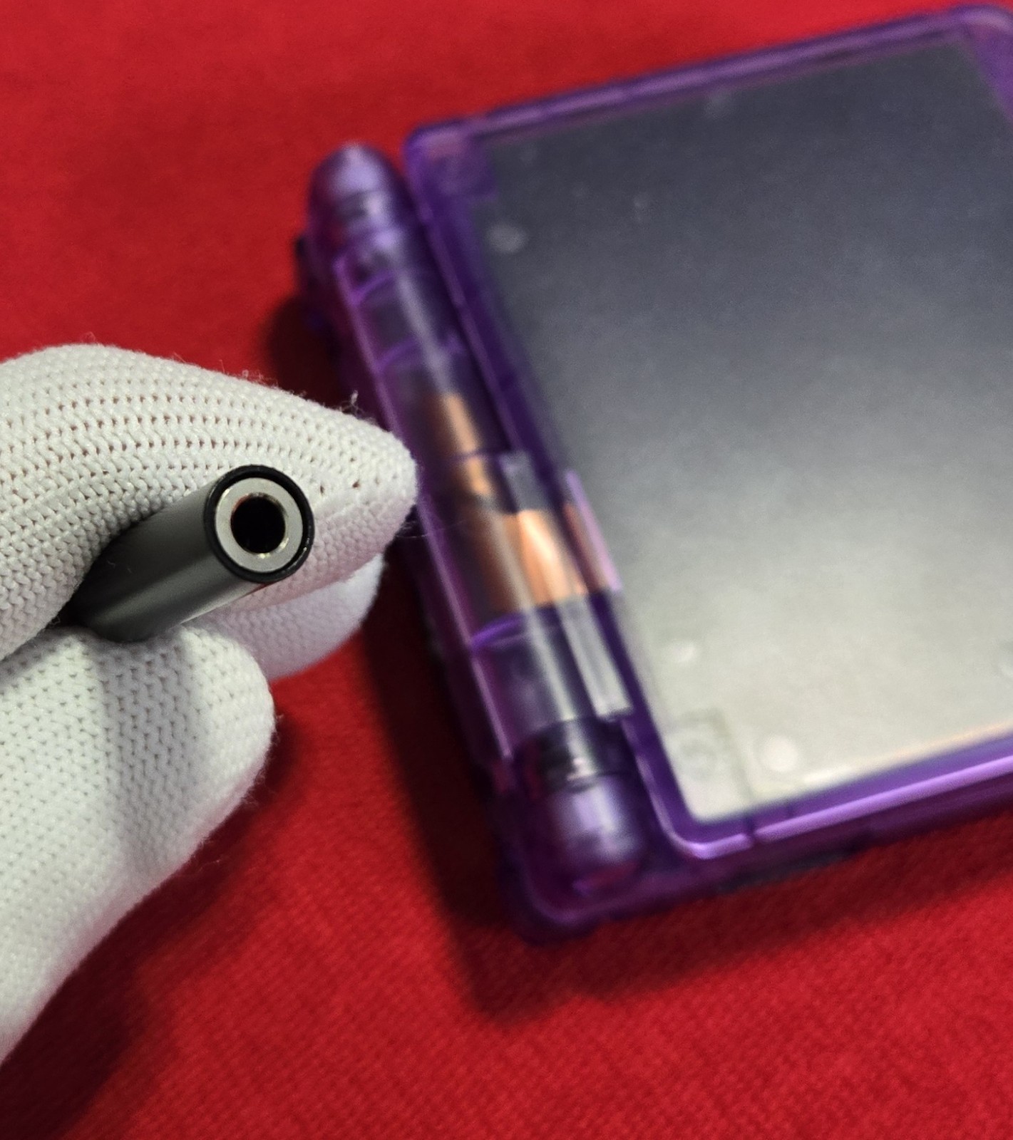 Clear Purple GameBoy Advance SP – IPS Bright LCD + USB-C Charging + New Battery