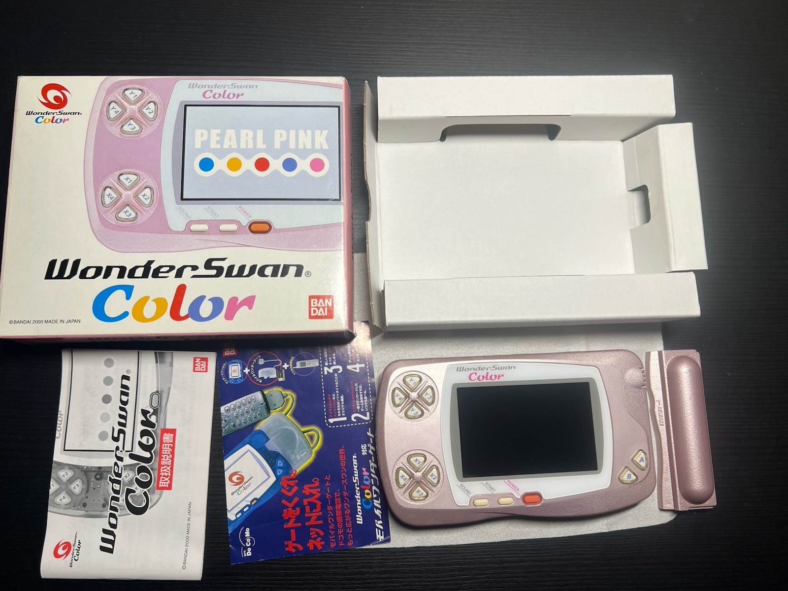 Bandai WonderSwan Color WSC With Box & IPS Screen & New Glass Lens