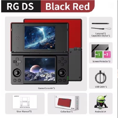 RG DS Foldable Handheld Game Console RK3568 Anbernic RG DS Android 14 System Two