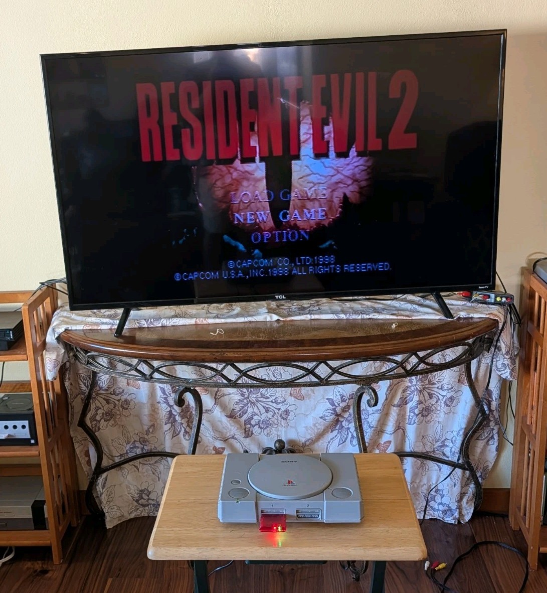 Sony PS1 Console Bundle Clean Tested + RE2 Leon Disc Only + 2 Sports Games CIB