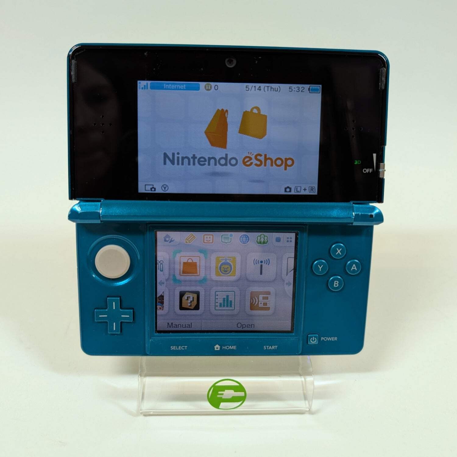 Nintendo 3DS Handheld System Aqua Blue CTR-001