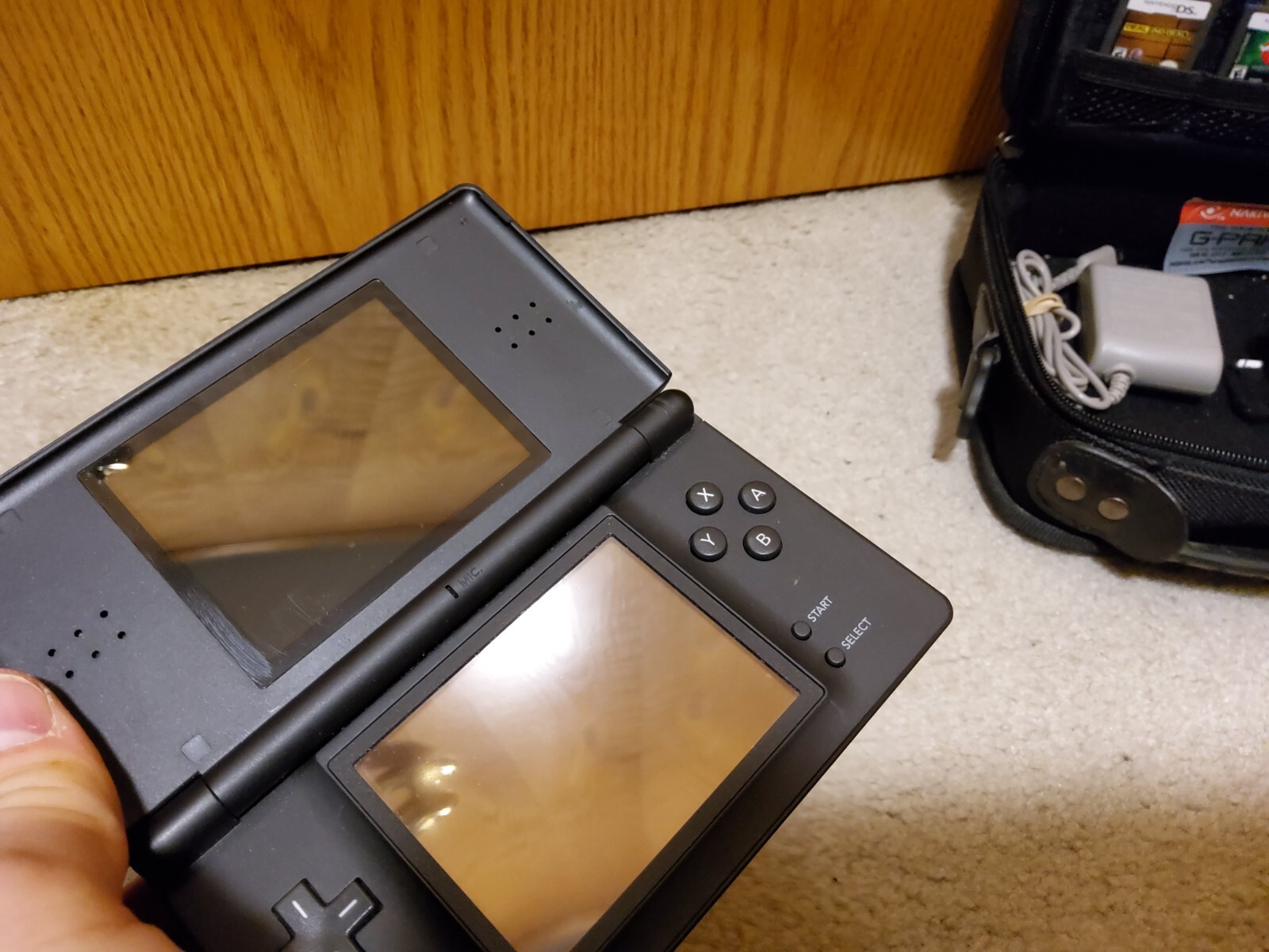 Nintendo DS Lite Black Bundle w/ Charger, Mario, G-Pak, Gamer Cases, 8 games