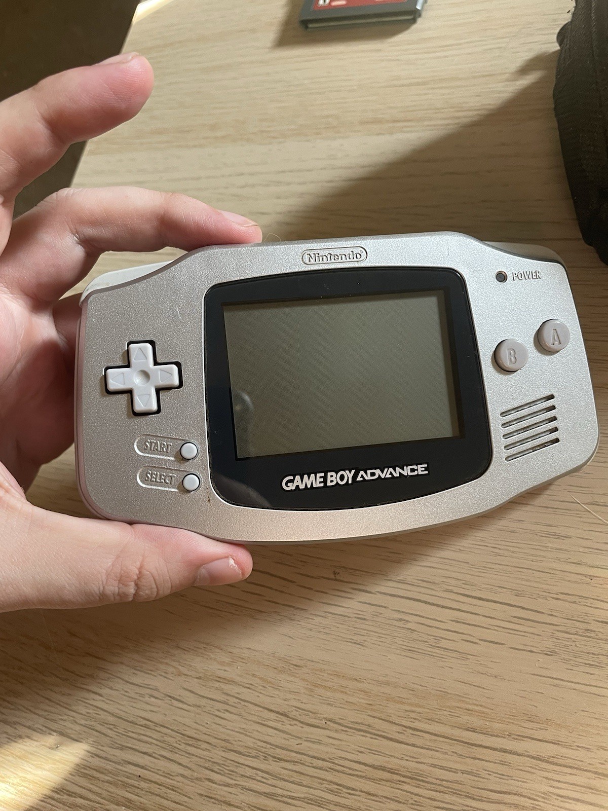 Nintendo Game Boy Advance AGB-001 Handheld System Silver w/ Headphone Jack