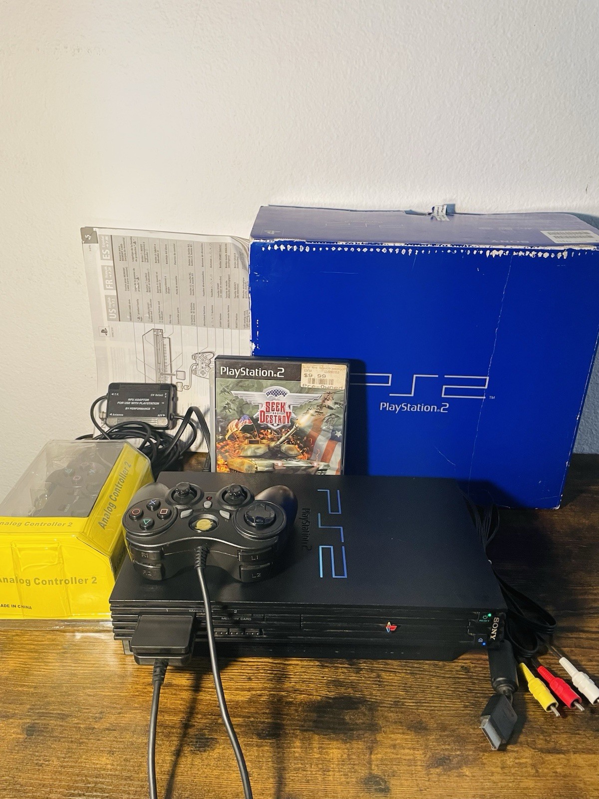 Sony PS2 Fat Console SCPH-39001 PlayStation Bundle 2 Controllers Box CIB TESTED