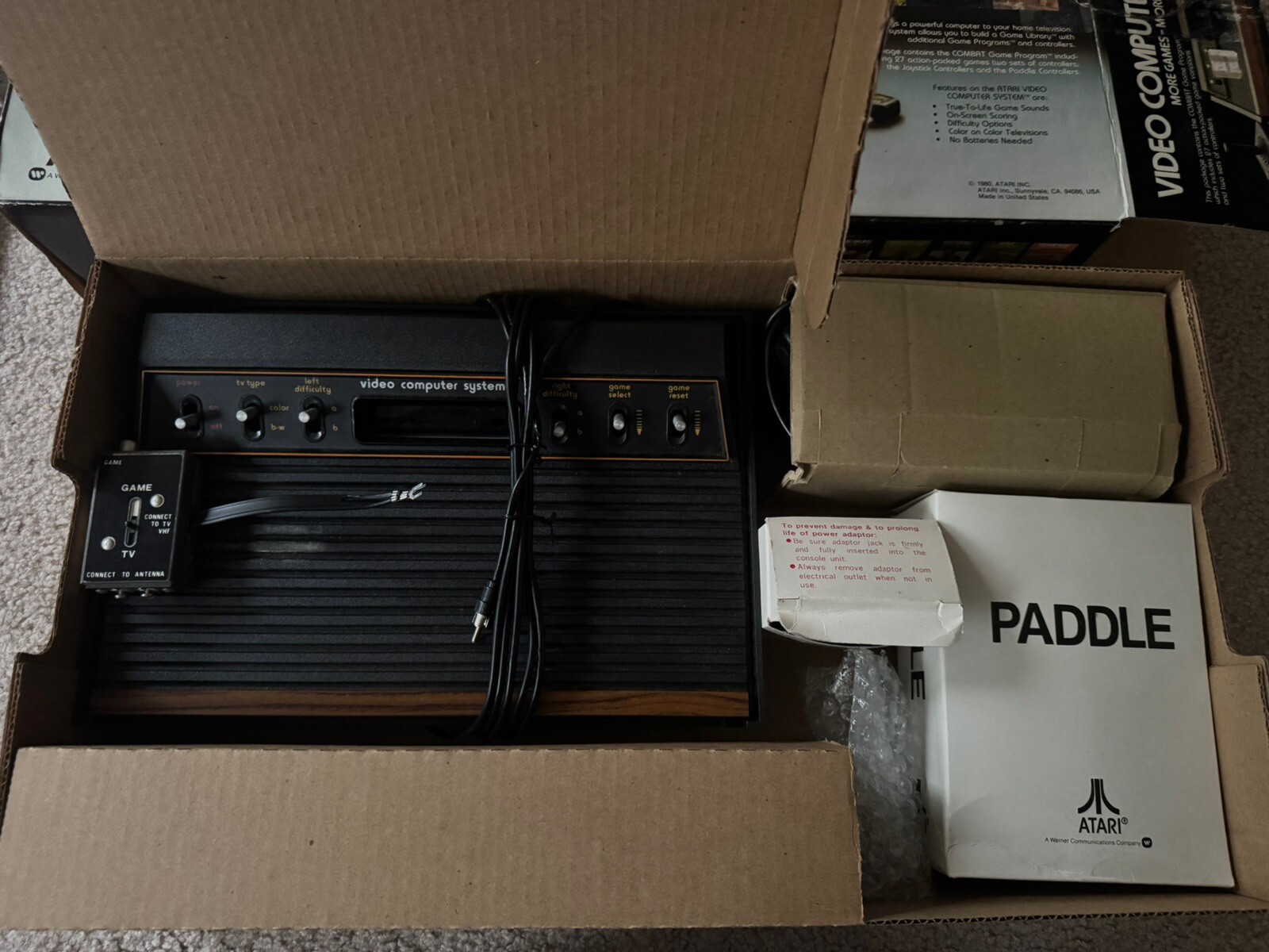 RARE Prestine Condition Atari CX-2600 Video Computer System Console 1982 Box See