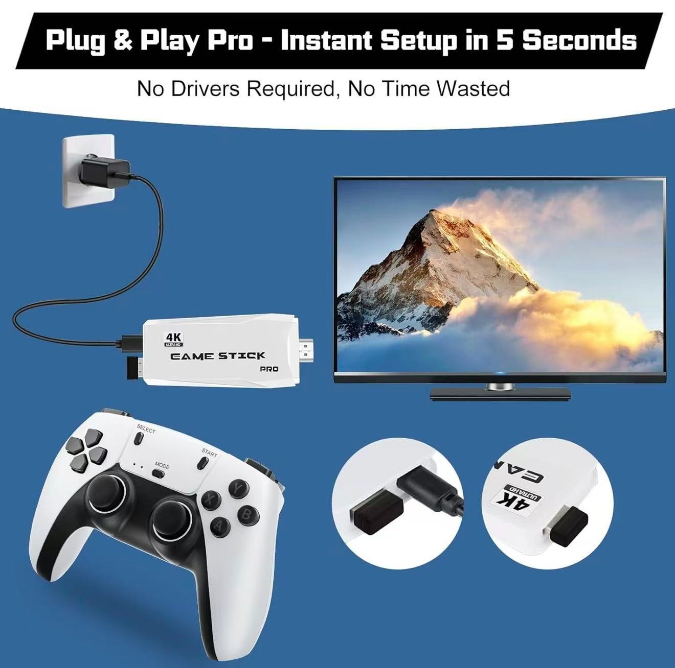 New Retro Game Console, Classic Video Games with 4K HDMI, 20,000+ Games and 23 E