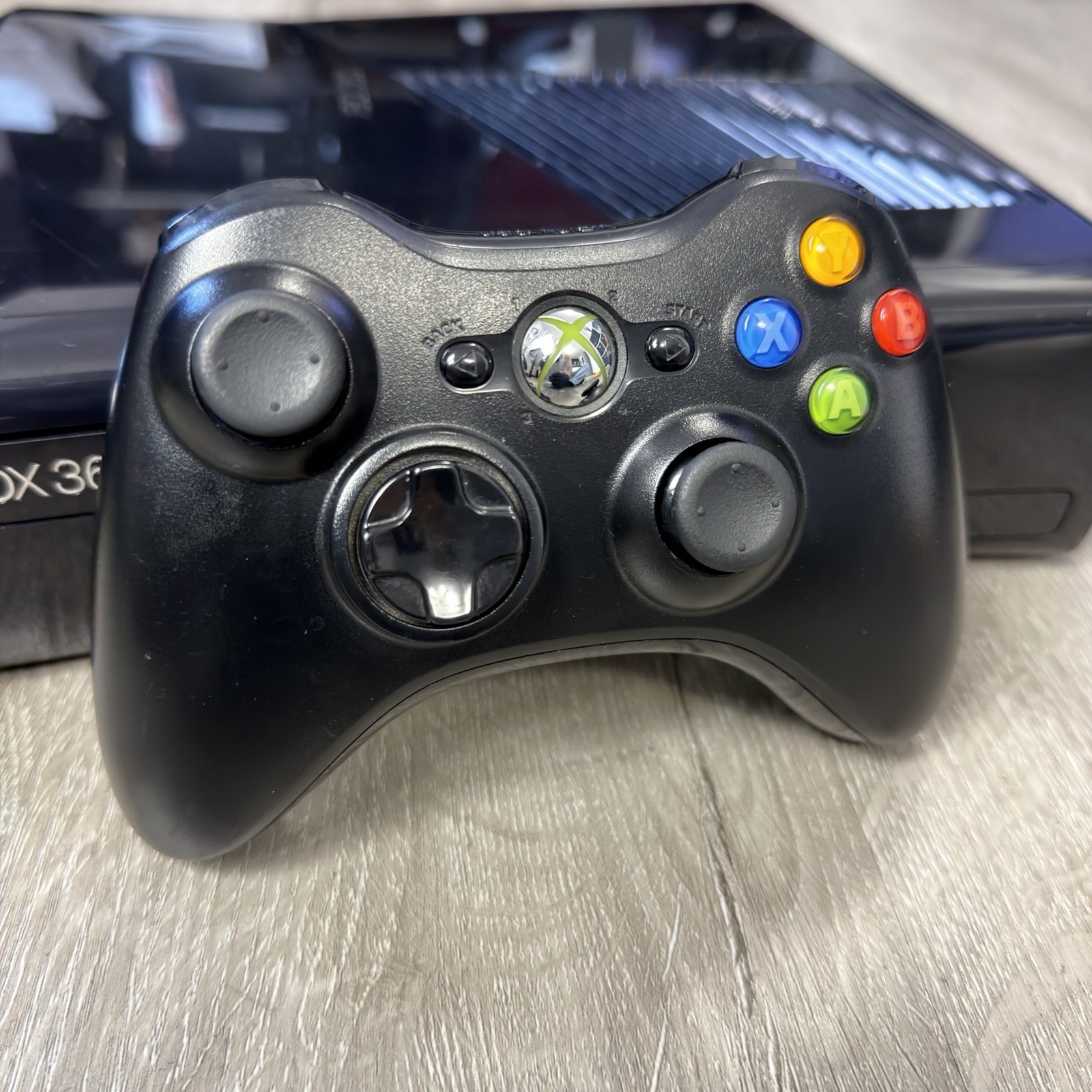 Xbox 360 S Slim Model 1439 Glossy Black Console 250GB HDD w/ Controller Works