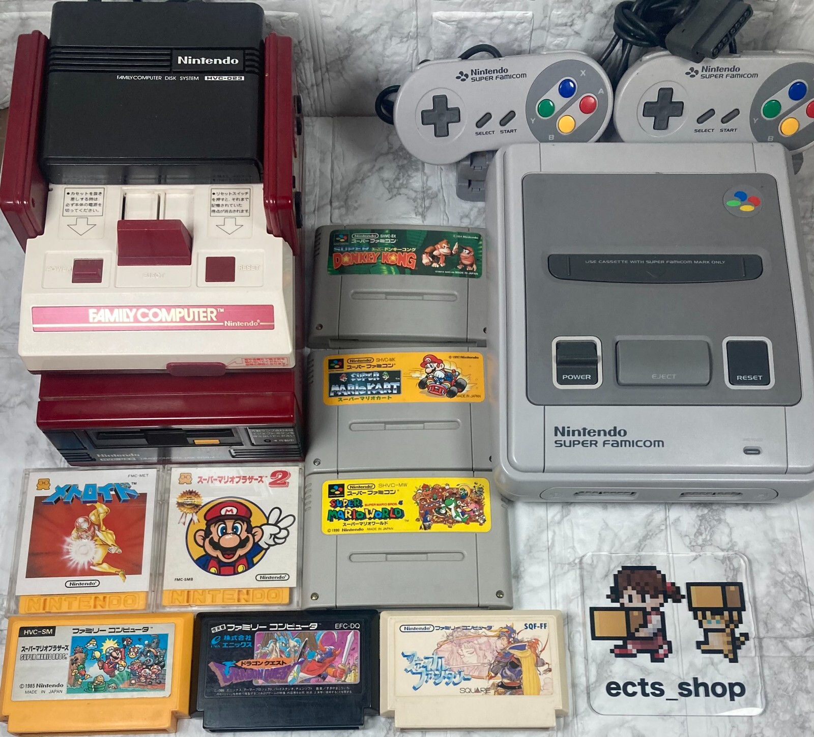 Famicom Disk system Super famicom console set FC Main unit unmodified games + JP