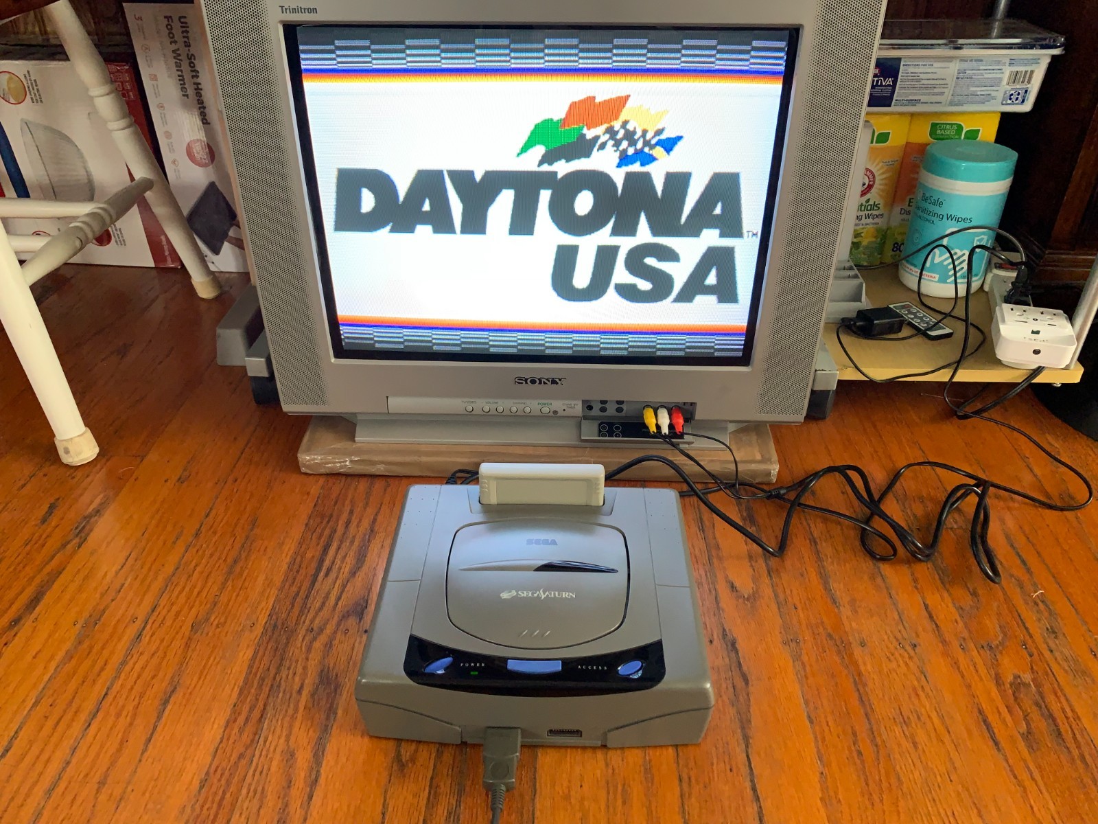 Sega Saturn gray Japanese console system Virtua Fighter Daytona USA memory card