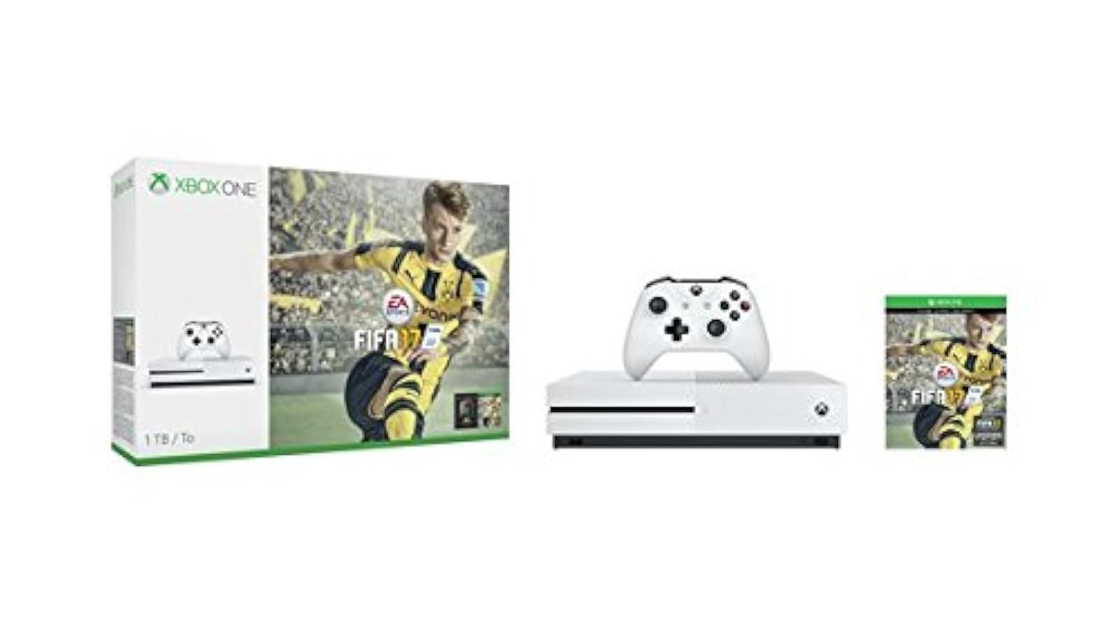 Xbox One S 1TB Console FIFA 17 Bundle Soccer In White Video Game Systems Very